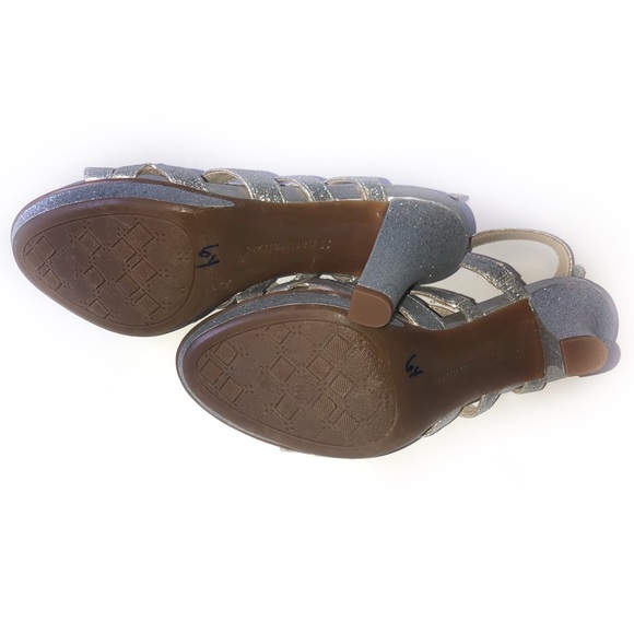 NATURALIZER N5 COMFORT SIZE 6 SILVER GLITTER HEELS - Picture 5 of 7